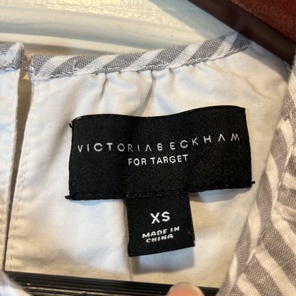 Girl’s Cotton Gray & White Striped Dress - Picture 4 of 5